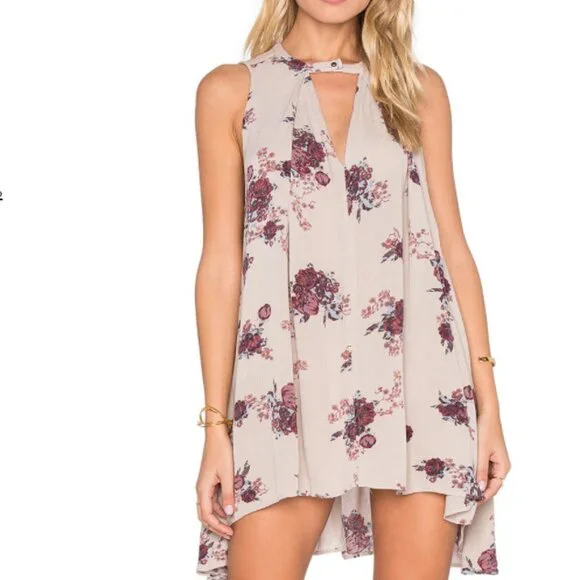 Free People Tree Swing Washed Stone Mini Dress Tunic with pockets - Picture 2 of 13